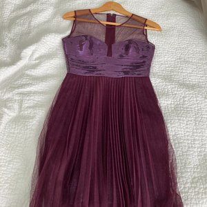 Holiday Cocktail Dress- vibrant Plum/burgundy colored BCBG